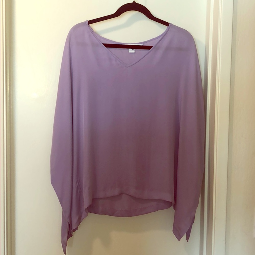DVF Diane Von Furstenberg lavender silk blouse